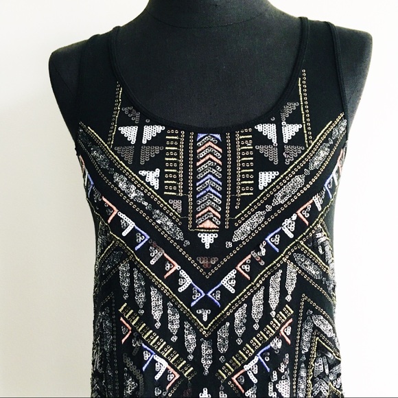 Express sequin embellished Aztec tribal tank top - Picture 3 of 8
